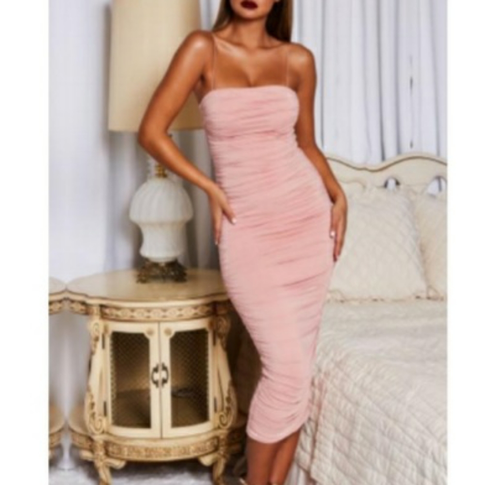 Cute long pink dress